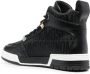 Moschino jacquard-logo leather sneakers Black - Thumbnail 3