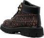 Moschino jacquard logo ridged-sole boots Brown - Thumbnail 3