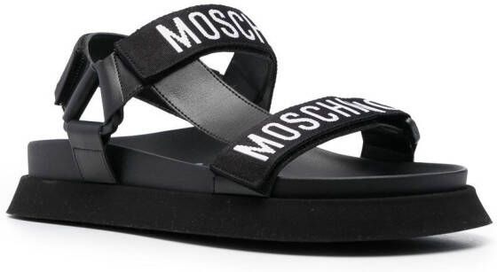 Moschino jacquard-logo strap sandals Black