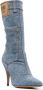 MOSCHINO JEANS 115mm logo-patch denim boots Blue - Thumbnail 2