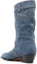 MOSCHINO JEANS 45mm logo-patch denim boots Blue - Thumbnail 3