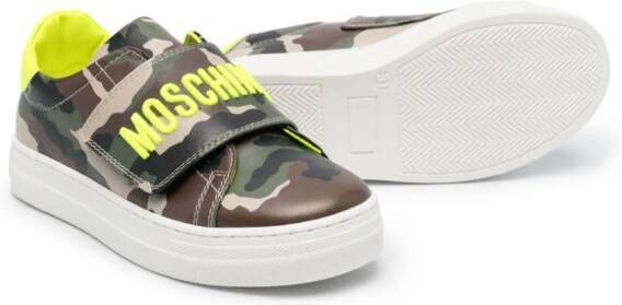 Moschino Kids camouflage-print sneakers Green
