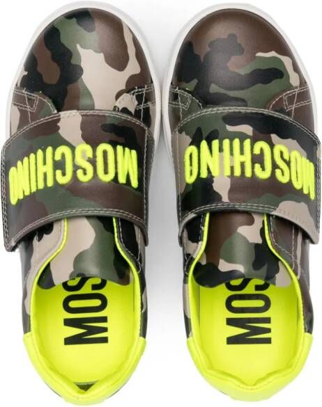 Moschino Kids camouflage-print sneakers Green