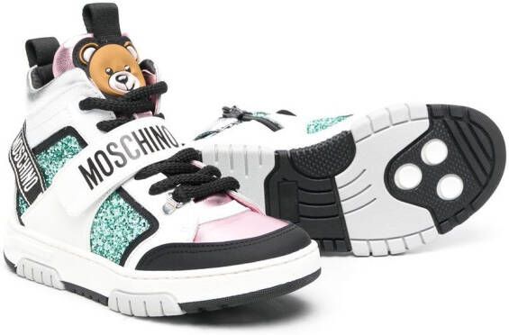 Moschino Kids colourblock logo print sneakers White