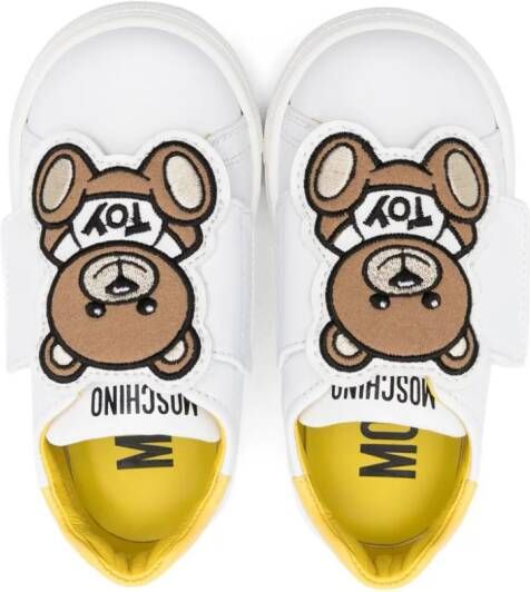 Moschino Kids embroidered Toy Bear sneakers White