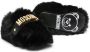 Moschino Kids faux-fur logo slippers Black - Thumbnail 2