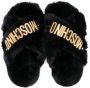 Moschino Kids faux-fur slip-on sandals Black - Thumbnail 3