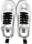 Moschino Kids glitter-detail lace-up sneakers Silver - Thumbnail 3
