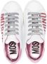Moschino Kids glitter-detail leather sneakers White - Thumbnail 3