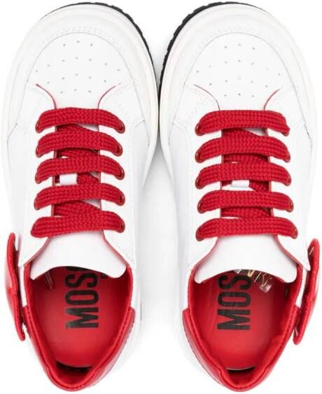Moschino Kids heart-patch leather sneakers White