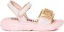 Moschino Kids logo-applique leather sandals Pink - Thumbnail 2