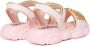 Moschino Kids logo-applique leather sandals Pink - Thumbnail 3