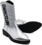 Moschino Kids logo-embroidered knee-high boots Silver - Thumbnail 2