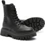 Moschino Kids logo-embroidered lace-up combat boots Black - Thumbnail 2