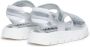 Moschino Kids logo-embroidered leather sandals Silver - Thumbnail 3