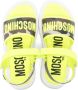 Moschino Kids logo-embroidered leather sandals Yellow - Thumbnail 3