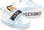 Moschino Kids logo-embroidered leather sneakers White - Thumbnail 2