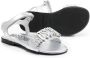 Moschino Kids logo flat sandals Silver - Thumbnail 2