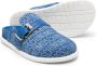 Moschino Kids logo-jacquard denim slippers Blue - Thumbnail 2