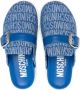 Moschino Kids logo-jacquard denim slippers Blue - Thumbnail 3