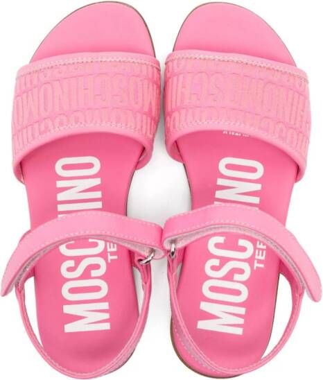 Moschino Kids logo-jacquard flat sandals Pink