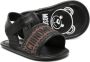 Moschino Kids logo-jacquard leather sandals Black - Thumbnail 2