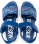Moschino Kids logo-jacquard touch-strap sandals Blue - Thumbnail 3