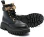 Moschino Kids logo-lettering leather ankle boots Black - Thumbnail 2