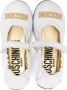 Moschino Kids logo-lettering leather ballerina shoes White - Thumbnail 3