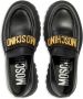 Moschino Kids logo-lettering leather loafers Black - Thumbnail 4