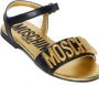 Moschino Kids logo-lettering leather sandals Black - Thumbnail 4