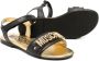 Moschino Kids logo-lettering leather sandals Black - Thumbnail 2