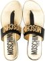 Moschino Kids logo-lettering leather sandals Gold - Thumbnail 3