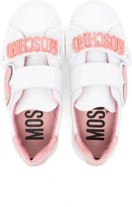 Moschino Kids logo-lettering sneakers White