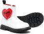Moschino Kids logo-patch leather ankle boots White - Thumbnail 2