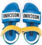 Moschino Kids logo-patch leather sandals Blue - Thumbnail 3
