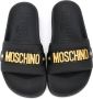 Moschino Kids logo-plaque sandals Black - Thumbnail 3