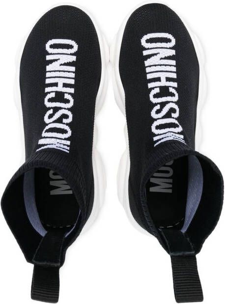 Moschino Kids logo-print ankle-sock sneakers Black