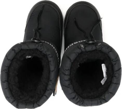 Moschino Kids logo-print drawstring snow boots Black