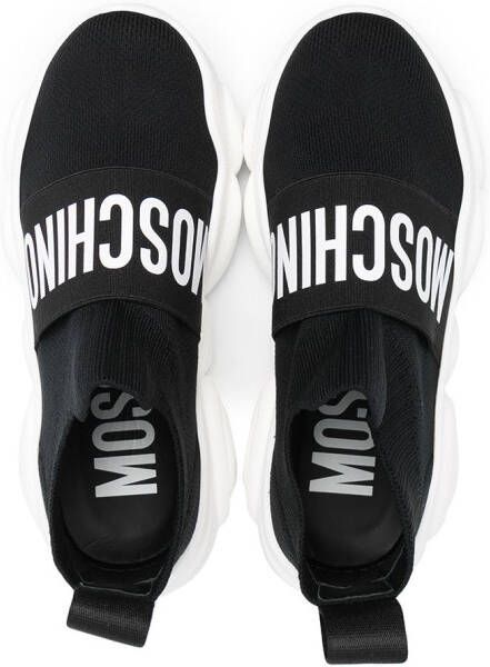 Moschino Kids logo-print hi-top sneakers Black