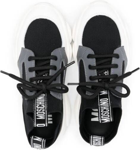 Moschino Kids logo-print lace-up sneakers Black