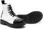 Moschino Kids logo-print leather ankle boots White - Thumbnail 2