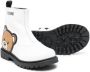 Moschino Kids logo-print leather boots White - Thumbnail 2