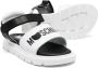 Moschino Kids logo-print leather sandals Black - Thumbnail 1