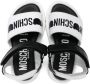 Moschino Kids logo-print leather sandals Black - Thumbnail 2