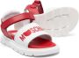 Moschino Kids logo-print leather sandals White - Thumbnail 2