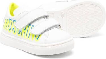 Moschino Kids logo-print leather sneakers White