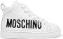 Moschino Kids logo-print leather sneakers White - Thumbnail 2
