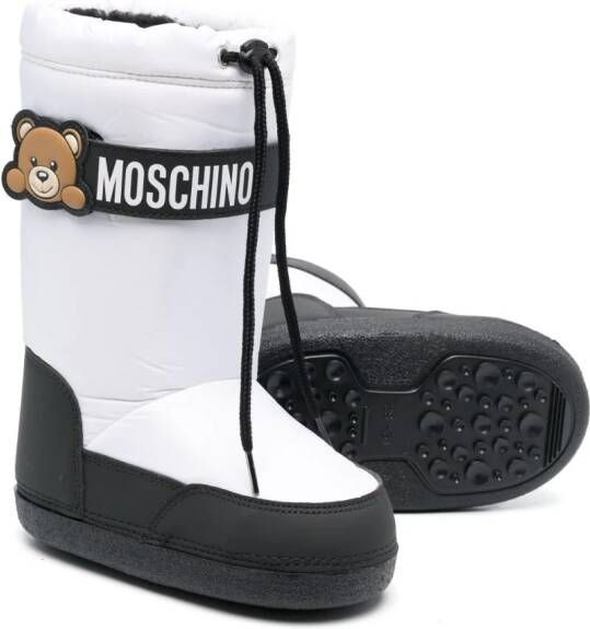Moschino Kids logo-print non-slip snow boots White