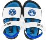 Moschino Kids logo-print open-toe leather sandals Blue - Thumbnail 3